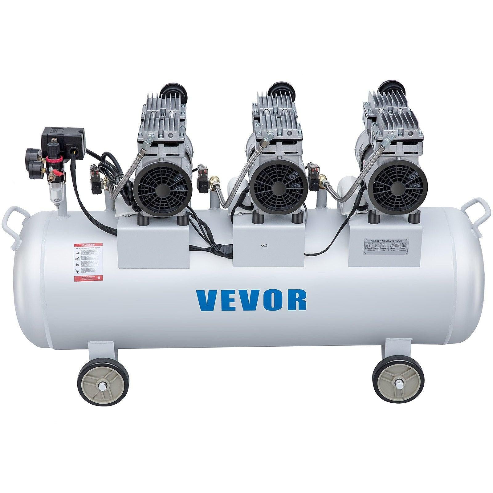 Oil Free Air Compressor Air Compressor Tank 100L 3HP Ultra Silent Inflator.