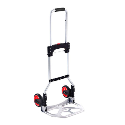 Folding Hand Truck, 80 kg Load Capacity, Aluminum Portable Cart, Convertible Hand Truck and Dolly with Telescoping Handle and Rubber Wheels, Ultra Lightweight Super Strong for Moving Warehouse.