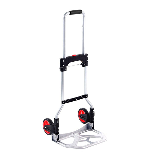 Folding Hand Truck, 80 kg Load Capacity, Aluminum Portable Cart, Convertible Hand Truck and Dolly with Telescoping Handle and Rubber Wheels, Ultra Lightweight Super Strong for Moving Warehouse.