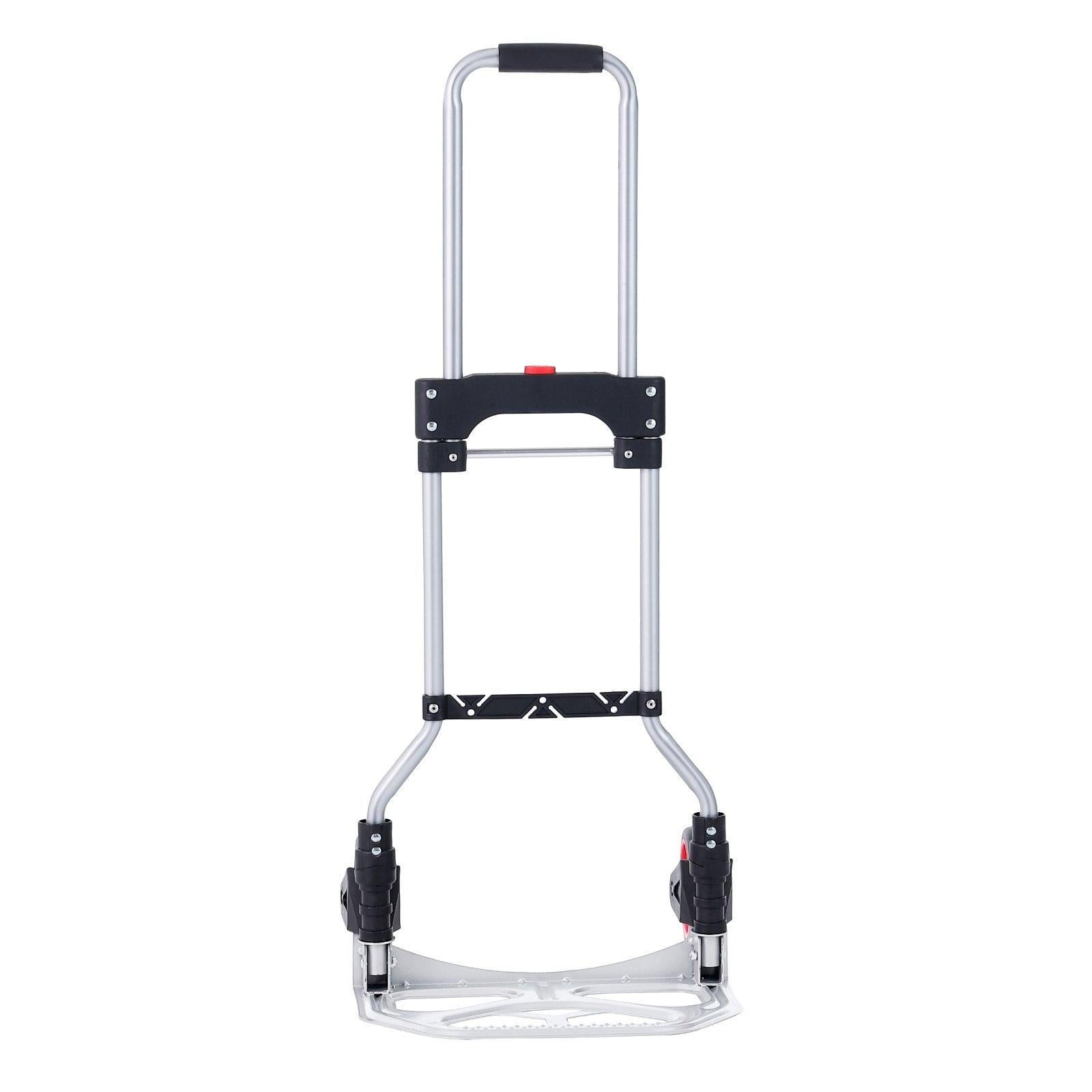 Folding Hand Truck, 80 kg Load Capacity, Aluminum Portable Cart, Convertible Hand Truck and Dolly with Telescoping Handle and Rubber Wheels, Ultra Lightweight Super Strong for Moving Warehouse.