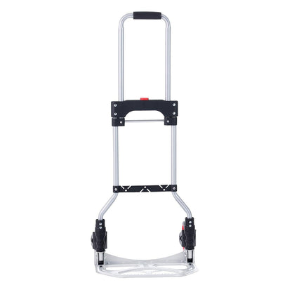 Folding Hand Truck, 80 kg Load Capacity, Aluminum Portable Cart, Convertible Hand Truck and Dolly with Telescoping Handle and Rubber Wheels, Ultra Lightweight Super Strong for Moving Warehouse.