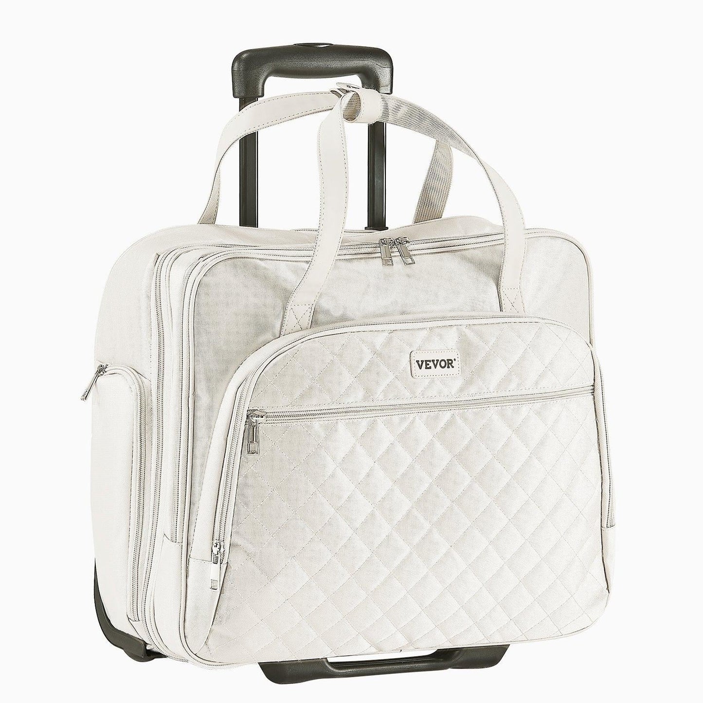 Rolling Laptop Bag, Fits Up to 15.6 Inch Laptop, Wheeled Briefcase, Roller Computer Tote Bag with 2 Fixed Wheels & Telescoping Handle, Laptop Case for Work Travel Business Office, Women Men.