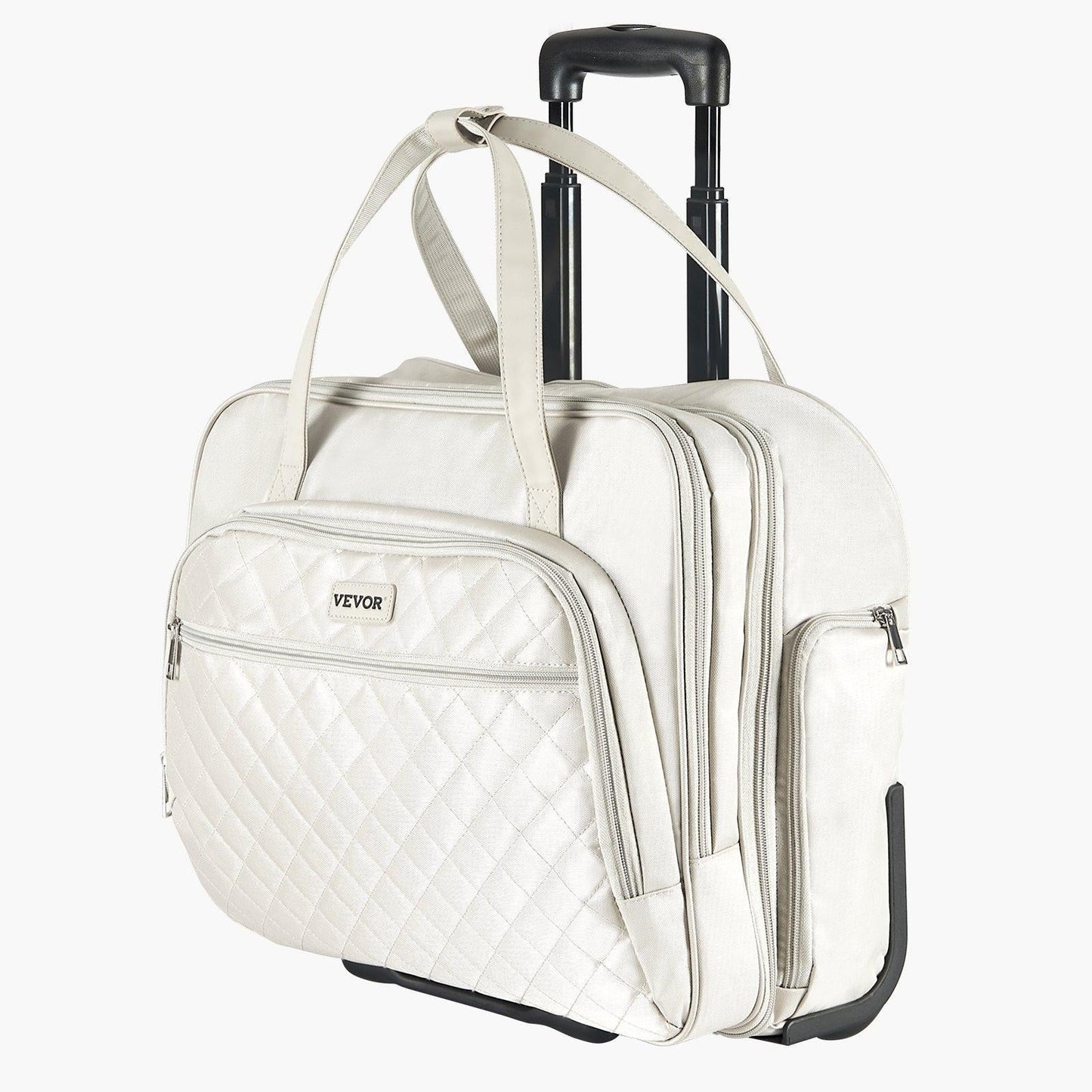 Rolling Laptop Bag, Fits Up to 15.6 Inch Laptop, Wheeled Briefcase, Roller Computer Tote Bag with 2 Fixed Wheels & Telescoping Handle, Laptop Case for Work Travel Business Office, Women Men.