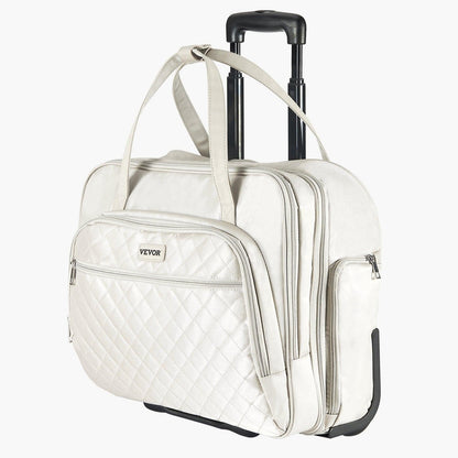 Rolling Laptop Bag, Fits Up to 15.6 Inch Laptop, Wheeled Briefcase, Roller Computer Tote Bag with 2 Fixed Wheels & Telescoping Handle, Laptop Case for Work Travel Business Office, Women Men.