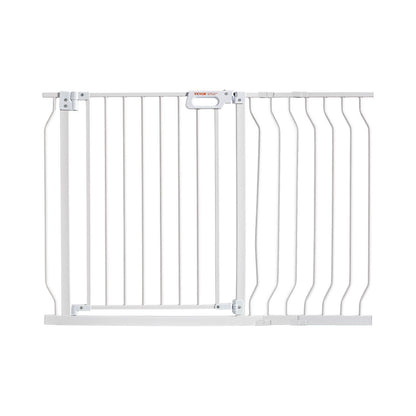 Baby Gate, 749-1229 mm Extra Wide, 762 mm High, Dog Gate for Stairs Doorways and House, Easy Step Walk Thru Auto Close Child Gate Pet Security Gate with Pressure Mount and Wall Mount Kit, White