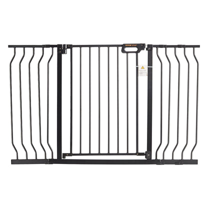 Baby Gate, 749-1346 mm Extra Wide, 762 mm High, Dog Gate for Stairs Doorways and House, Easy Step Walk Thru Auto Close Child Gate Pet Security Gate with Pressure Mount and Wall Mount Kit, Black