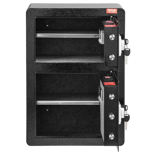 Double Door 3.5 cu.ft Safe Box with Key Lock Password Fireproof Bag Black.