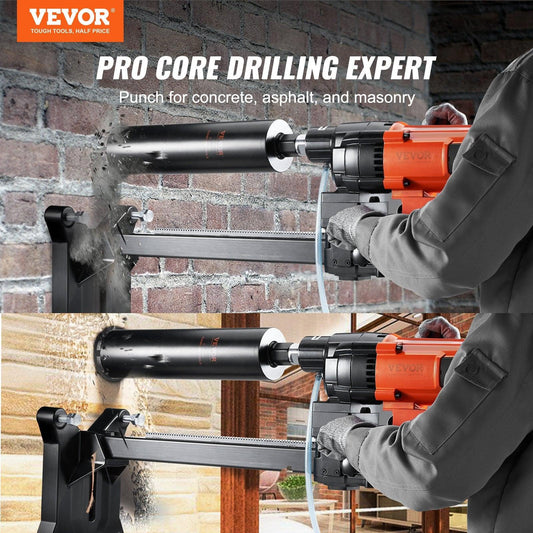 Diamond Core Drilling Machine, 10in Wet Concrete Core Drill Rig with Stand Wheels, 750RPM Speed & 1-1/4" Thread & Lifting Handle, 10in Drilling Diameter for Concrete Brick Block Stone, 2500W.