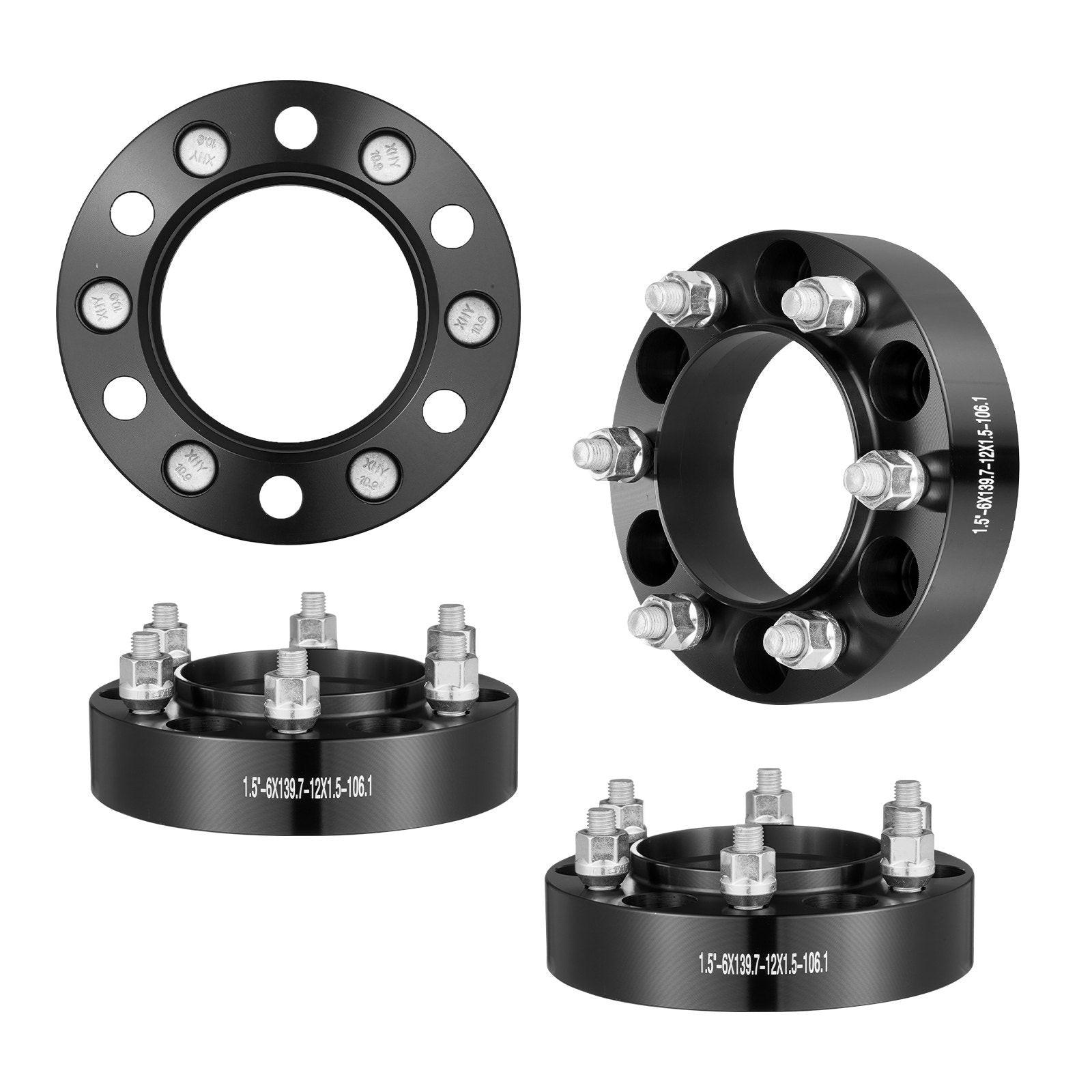 1.5" 6"x5.5" Wheel Spacers Wheel Adapters 6 Lug Forged Spacer 4 PCS Black.