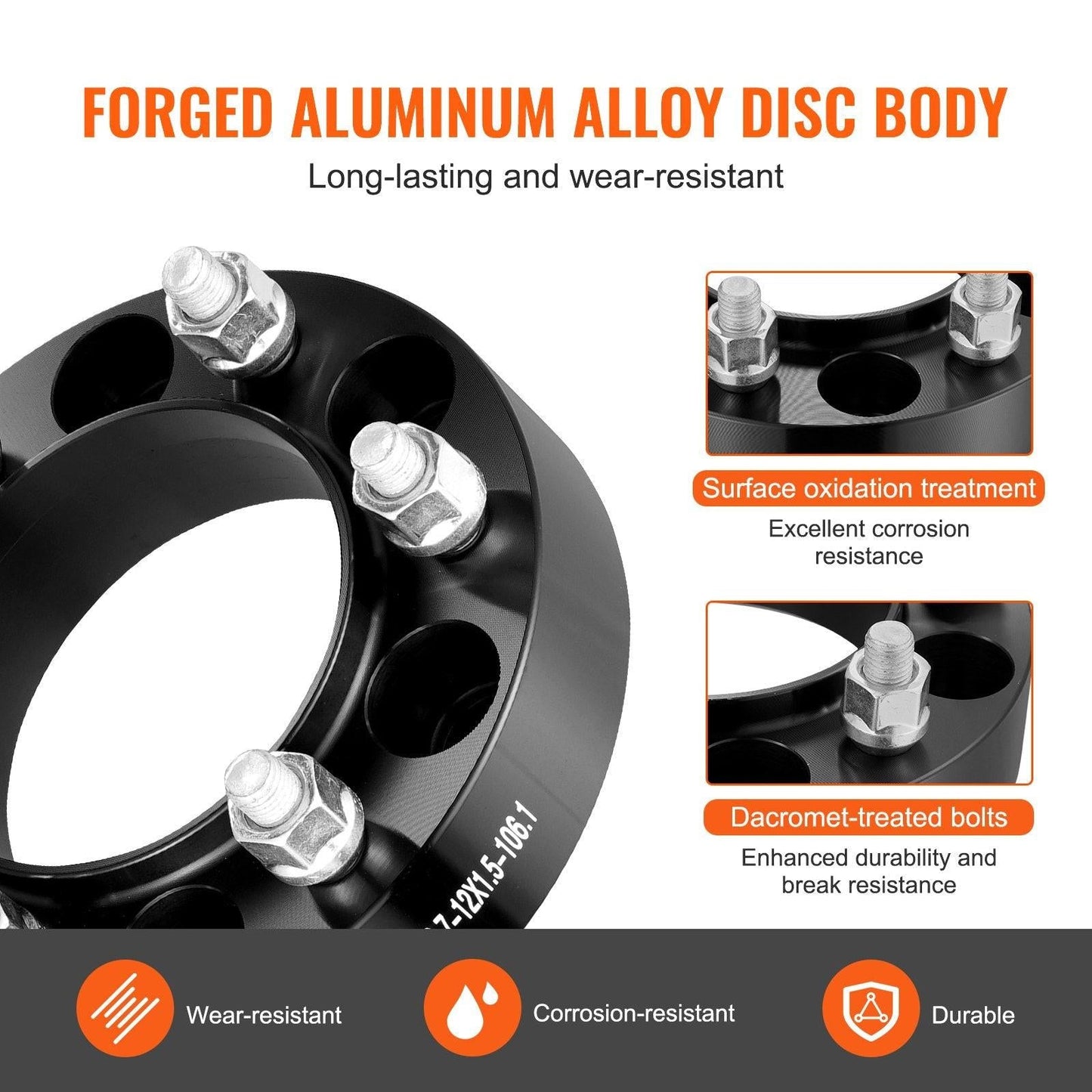 1.5" 6"x5.5" Wheel Spacers Wheel Adapters 6 Lug Forged Spacer 4 PCS Black.