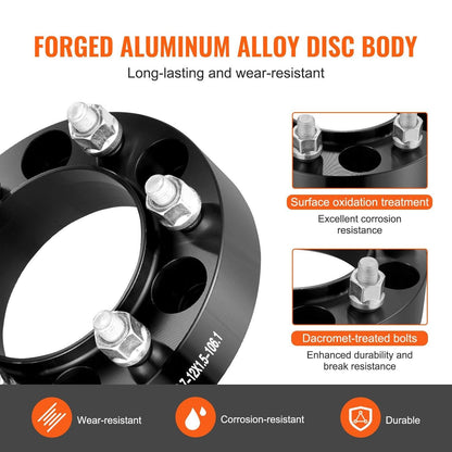 1.5" 6"x5.5" Wheel Spacers Wheel Adapters 6 Lug Forged Spacer 4 PCS Black.