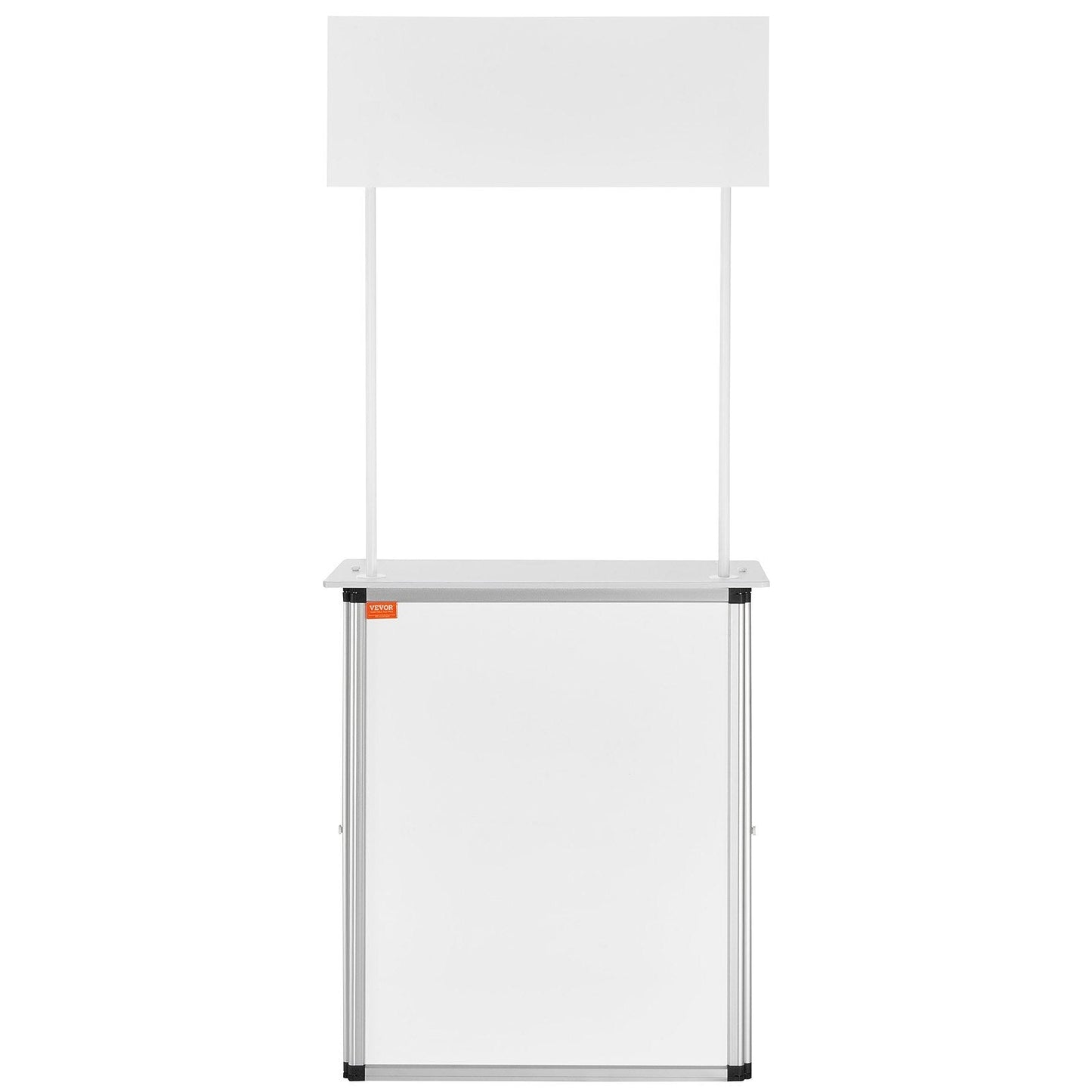Portable Tradeshow Podium Table, 785 x 380 x 1815 mm, Display Exhibition Counter Stand Booth Fair with Wall, Foldable Promotion Retail Bar Table Pop Up Podium with Storage Rack/Carrying Bag
