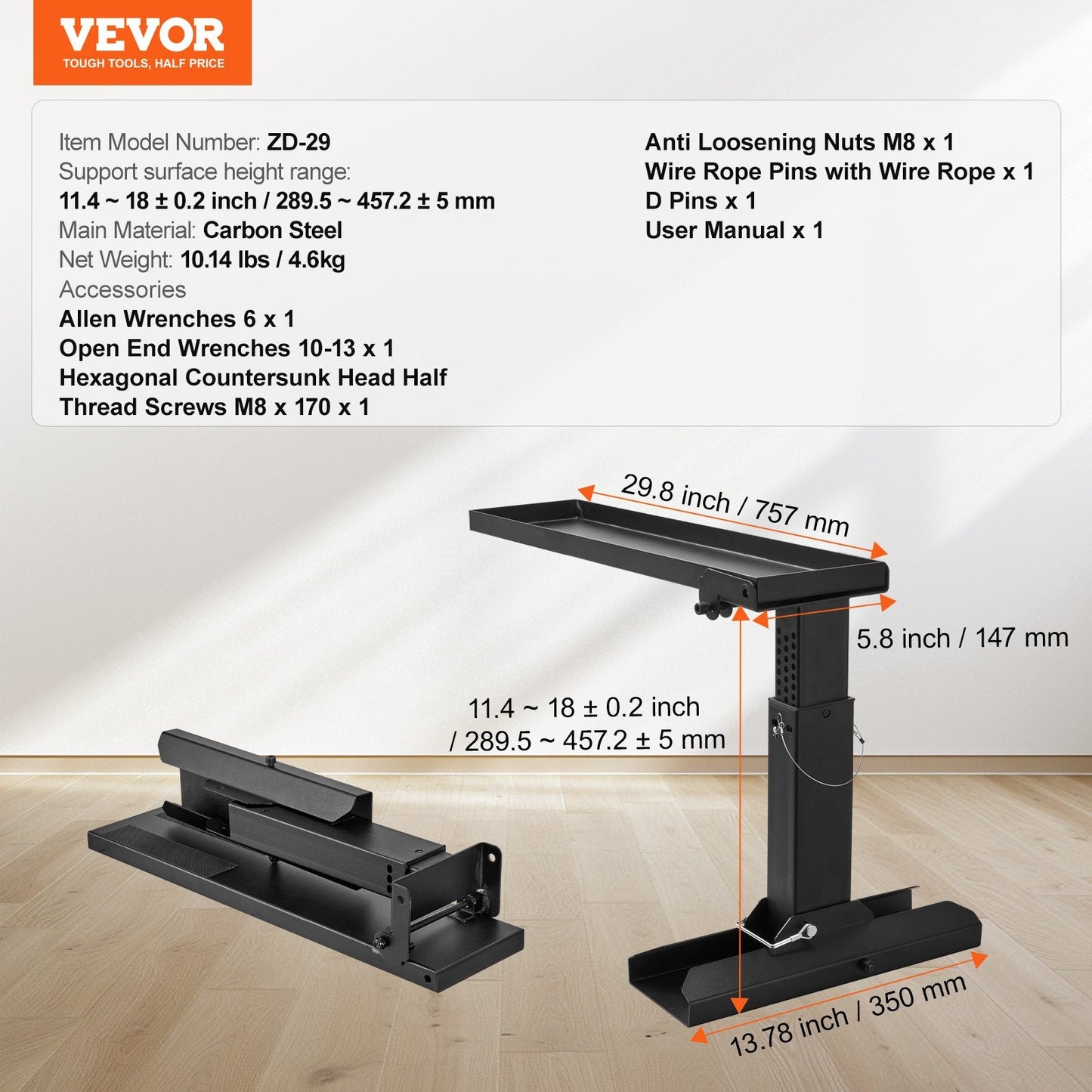 Ladder Levler, 29.8 L x 11.4-18 in H Support Surface, Steel Ladder Leveling Tool, Folding Pitch Hopper, Stair Ladder Stabilizer Easy to Use,Extension Ladder Accessories for Uneven Ground