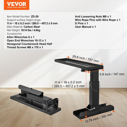 Ladder Levler, 29.8 L x 11.4-18 in H Support Surface, Steel Ladder Leveling Tool, Folding Pitch Hopper, Stair Ladder Stabilizer Easy to Use,Extension Ladder Accessories for Uneven Ground