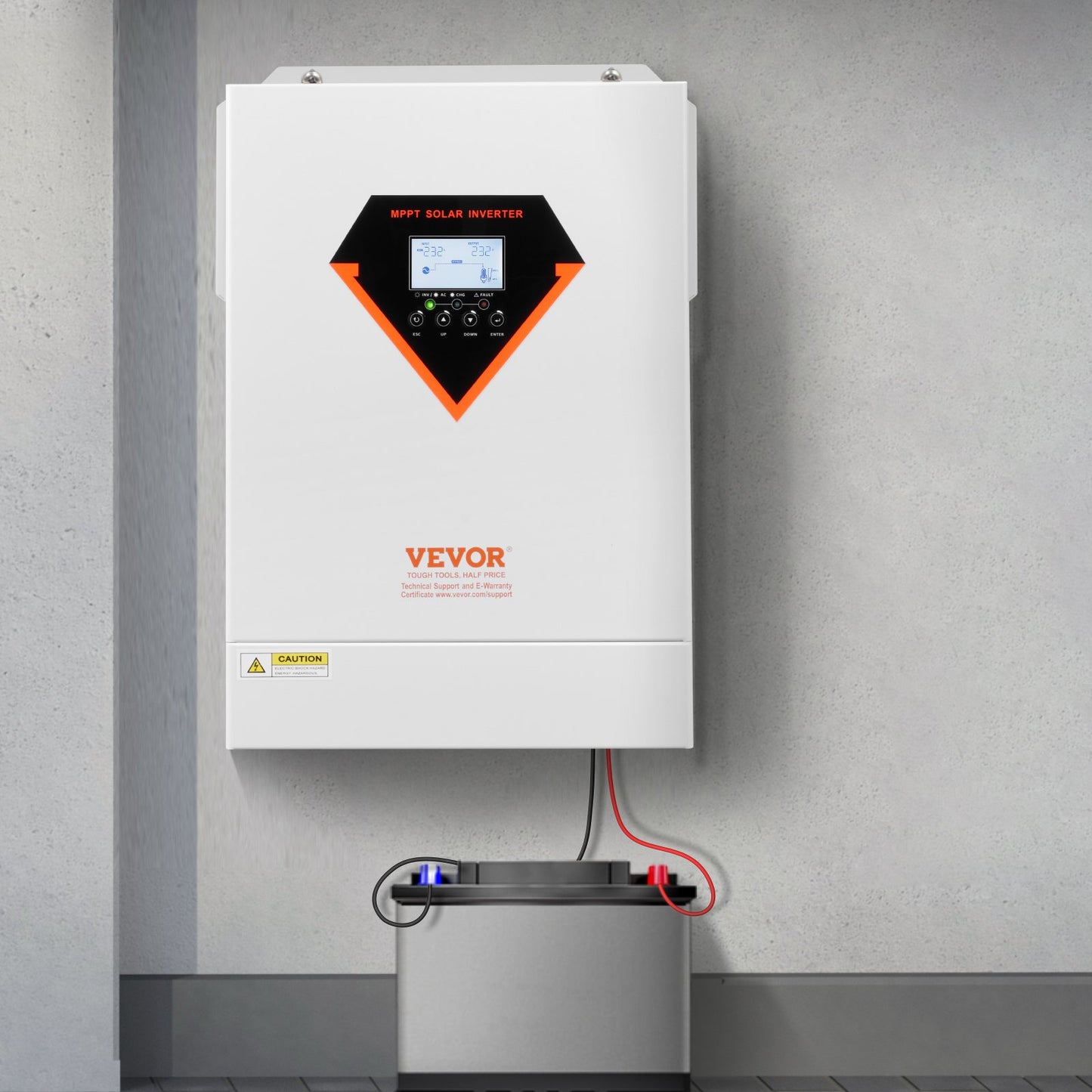Hybrid Solar Inverter, 6000W, All in One Pure Sine Wave Power Inverter Charger, 220V AC, with Built-in 120A MPPT Solar Charger Controller, for Off-Grid System Lead Acid Lithium Battery