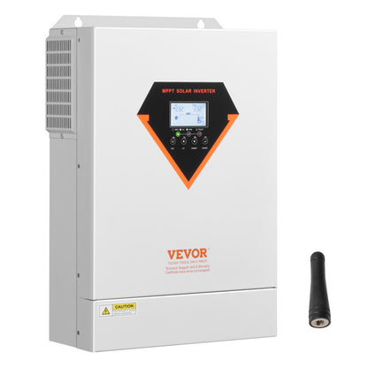 Hybrid Solar Inverter, 6000W, All in One Pure Sine Wave Power Inverter Charger, 220V AC, with Built-in 120A MPPT Solar Charger Controller, for Off-Grid System Lead Acid Lithium Battery