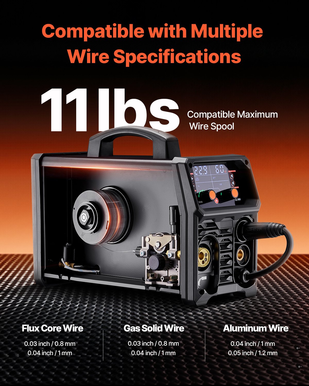 Pro MIG Welder, 250Amp Pluse Mig Welding Machine, 5-in-1 Synergic Welder Machine MIG Pluse/Gas MIG/Flux Core MIG/Stick/Lift TIG with IGBT Inverter Technology and LCD Screen Display
