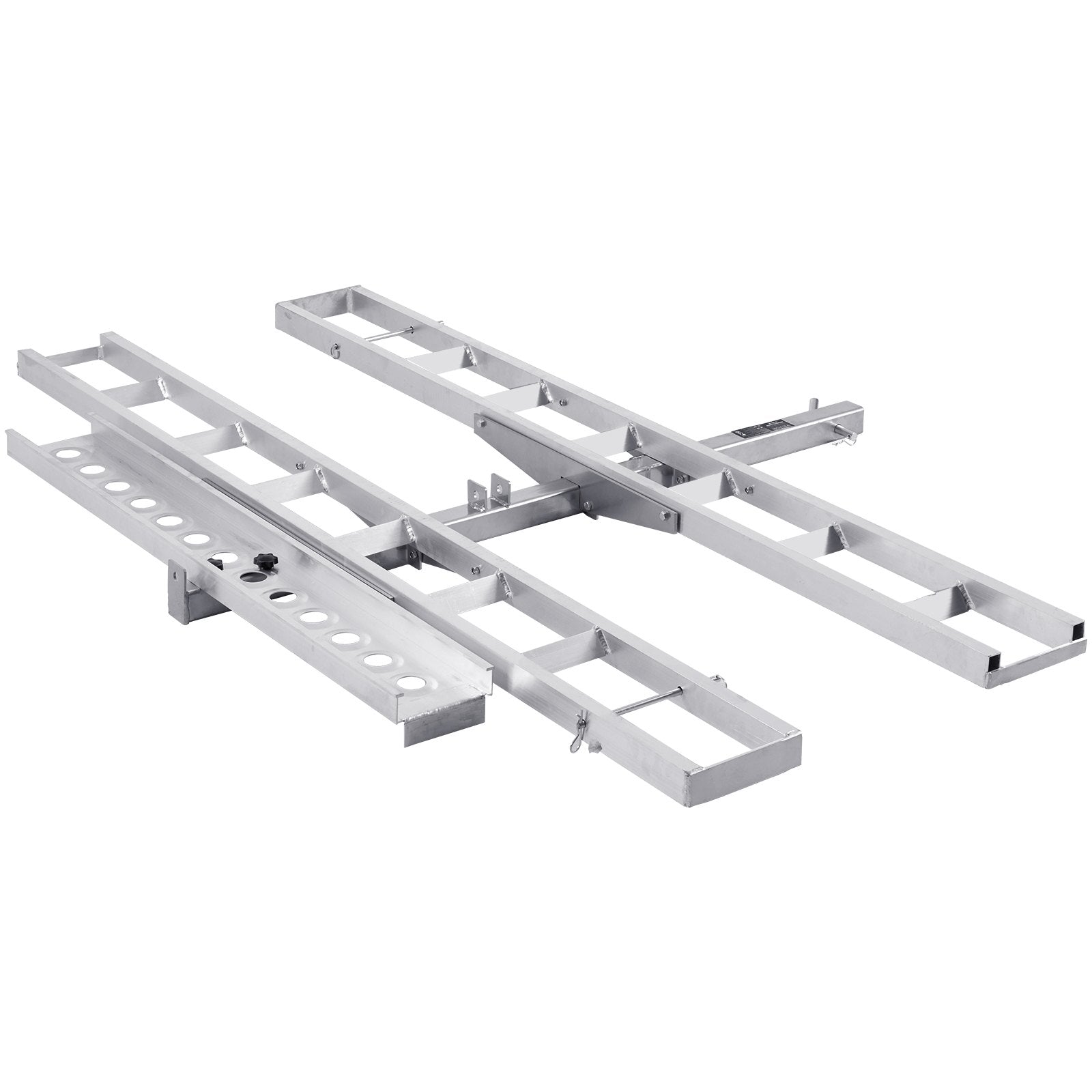 Motorcycle Carrier, 2-Bike 272.15KGS Aluminum Motorcycle Carrier Hitch Mount, Loading Ramp, Scooter Dirt Bike Trailer Hauler, Ratchet Straps and Stabilizer, for Car, Truck with 2" Hitch Receiver.