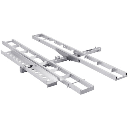 Motorcycle Carrier, 2-Bike 272.15KGS Aluminum Motorcycle Carrier Hitch Mount, Loading Ramp, Scooter Dirt Bike Trailer Hauler, Ratchet Straps and Stabilizer, for Car, Truck with 2" Hitch Receiver.