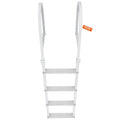 Dock Ladder, Removable 4 Steps, 500 lbs Load Capacity, Aluminum Alloy Pontoon Boat Ladder with 3.1'' Wide Step & Nonslip Rubber Mat, Easy to Install for Ship/Lake/Pool/Marine Boarding.