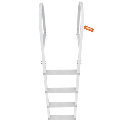 Dock Ladder, Removable 4 Steps, 500 lbs Load Capacity, Aluminum Alloy Pontoon Boat Ladder with 3.1'' Wide Step & Nonslip Rubber Mat, Easy to Install for Ship/Lake/Pool/Marine Boarding.