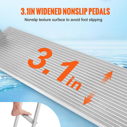 Dock Ladder, Removable 4 Steps, 500 lbs Load Capacity, Aluminum Alloy Pontoon Boat Ladder with 3.1'' Wide Step & Nonslip Rubber Mat, Easy to Install for Ship/Lake/Pool/Marine Boarding.