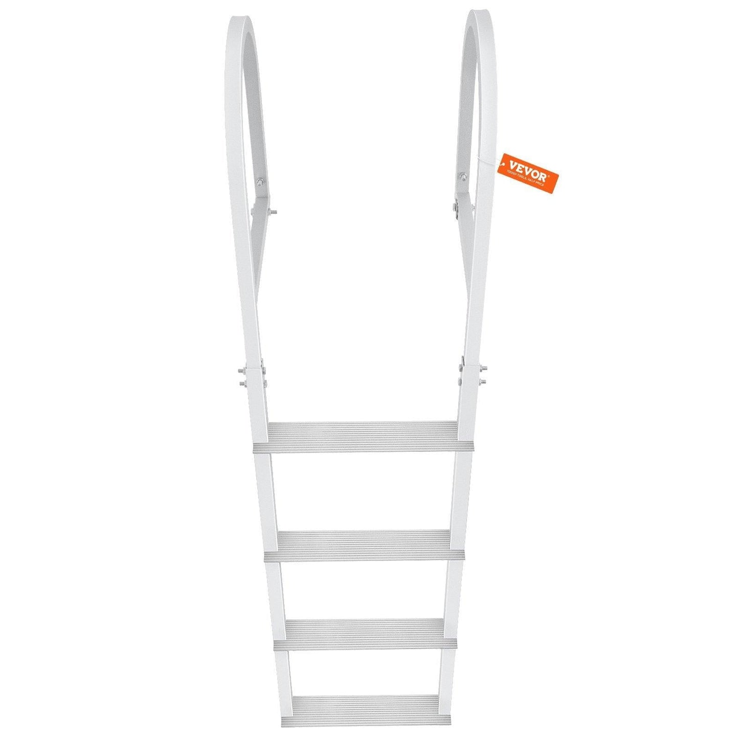 Dock Ladder, Removable 4 Steps, 500 lbs Load Capacity, Aluminum Alloy Pontoon Boat Ladder with 3.1'' Wide Step & Nonslip Rubber Mat, Easy to Install for Ship/Lake/Pool/Marine Boarding.