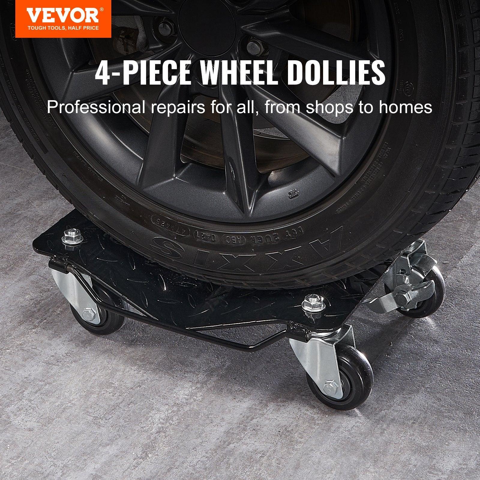 Car Dolly Wheel Tire Dolly 4 PCS Heavy Duty Skate Auto Repair Dolly 6000LB.