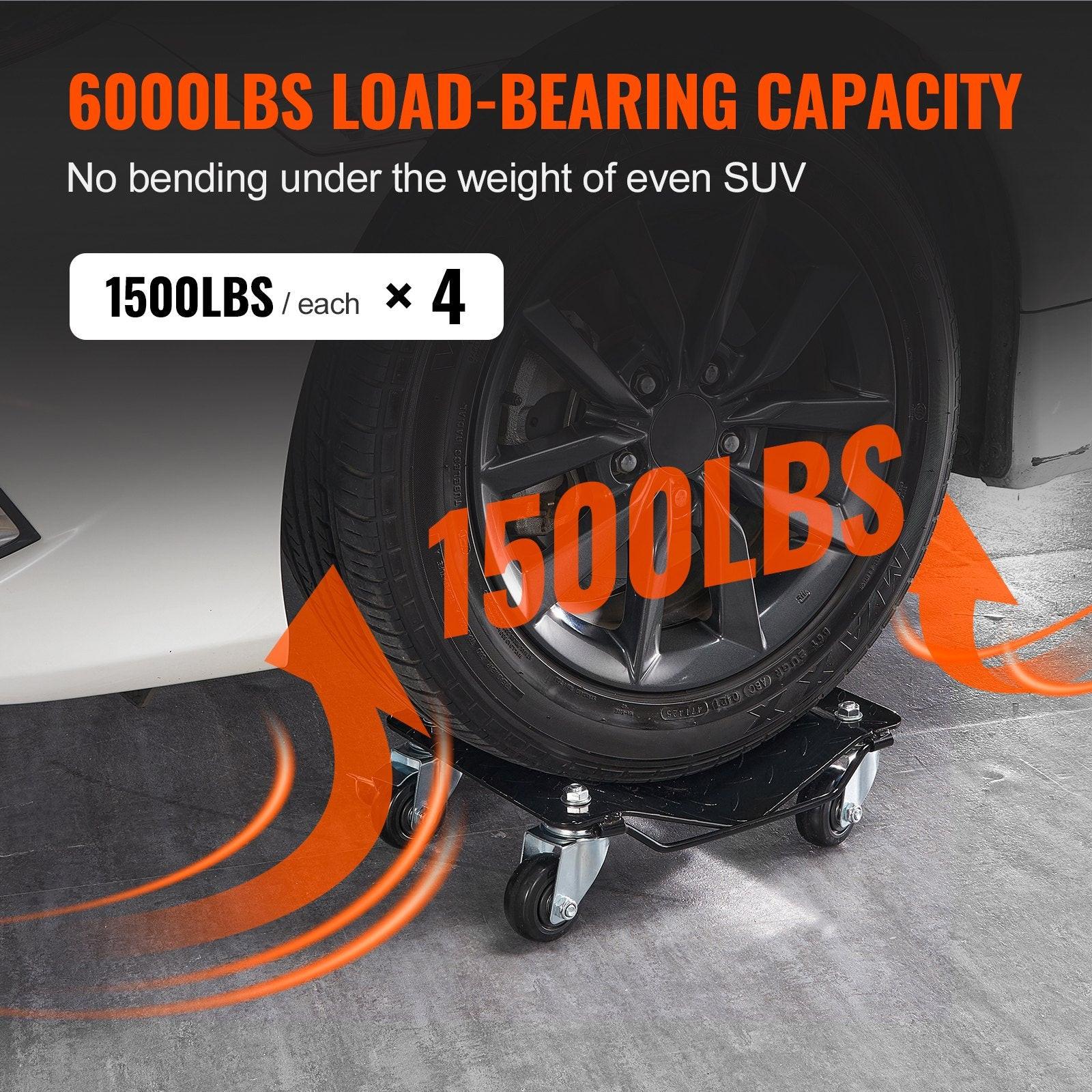 Car Dolly Wheel Tire Dolly 4 PCS Heavy Duty Skate Auto Repair Dolly 6000LB.