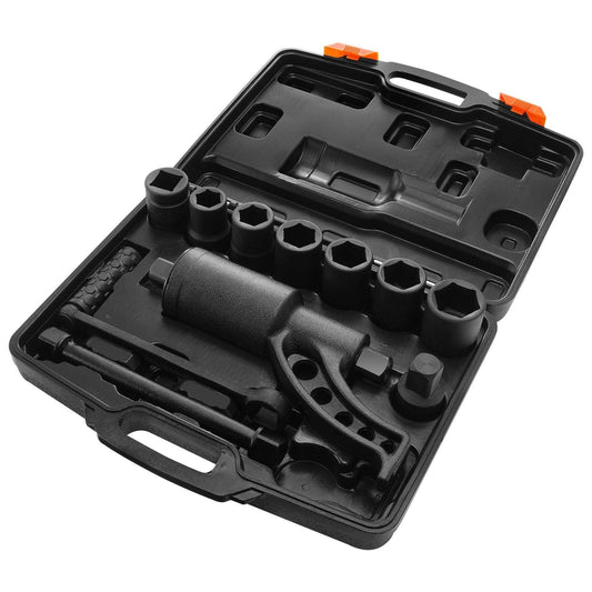 Torque Multiplier, Heavy Duty Torque Multiplier Wrench Set, 1 Inch Drive Lug Nut Wrench Torque Multiplier, 1:64 6800N.m Lug Nut Remover, with 8 Sockets and Storage Case for Truck Trailer RV.