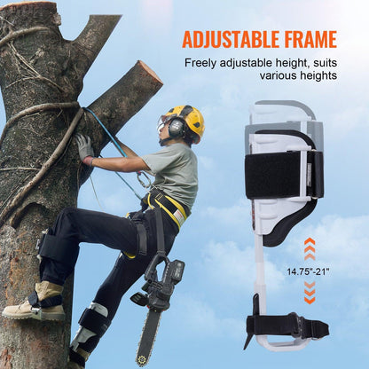 Tree Climbing Spikes, 1 Pair Aluminum Climbing Spurs, 350lbs Load Capacity Tree Climbing Gear with Straps and Spike Protectors, Arborist Equipment for Climbers, Hunting, Fruit Picking, White.