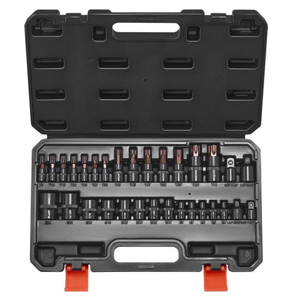 Torx Bit Socket and External Torx Socket Set 31-Piece T8-T70 and E4-E24 Steel.