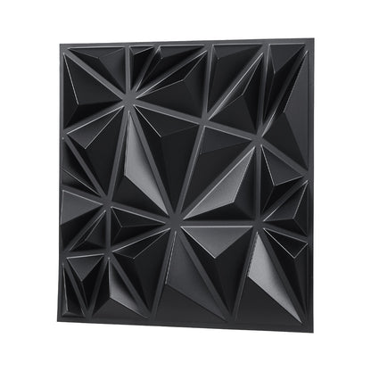3D Wall Panels, 33-Pack 30 x 30 cm PVC Modern Art Minimalist Diamond Tiles, 2.97 m² Coverage Accent Wall Panel, Interior Home Decor for Ceiling, Bedroom, Living Room, Gaming Room, Matte Black