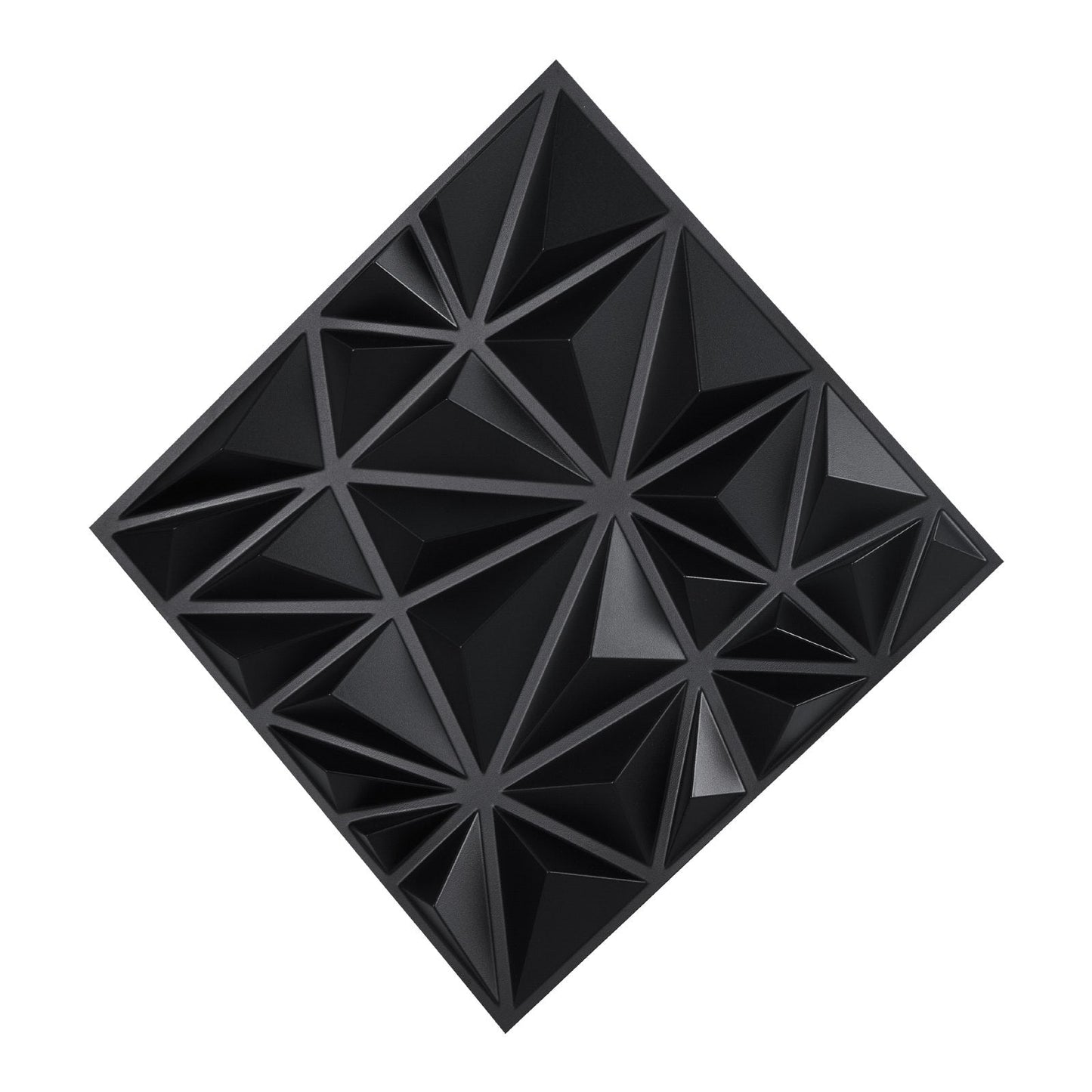 3D Wall Panels, 33-Pack 30 x 30 cm PVC Modern Art Minimalist Diamond Tiles, 2.97 m² Coverage Accent Wall Panel, Interior Home Decor for Ceiling, Bedroom, Living Room, Gaming Room, Matte Black