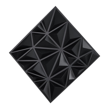 3D Wall Panels, 33-Pack 30 x 30 cm PVC Modern Art Minimalist Diamond Tiles, 2.97 m² Coverage Accent Wall Panel, Interior Home Decor for Ceiling, Bedroom, Living Room, Gaming Room, Matte Black