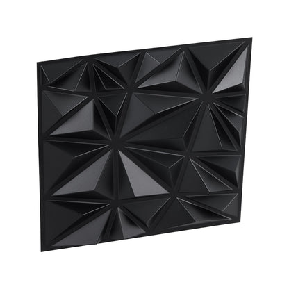 3D Wall Panels, 33-Pack 30 x 30 cm PVC Modern Art Minimalist Diamond Tiles, 2.97 m² Coverage Accent Wall Panel, Interior Home Decor for Ceiling, Bedroom, Living Room, Gaming Room, Matte Black