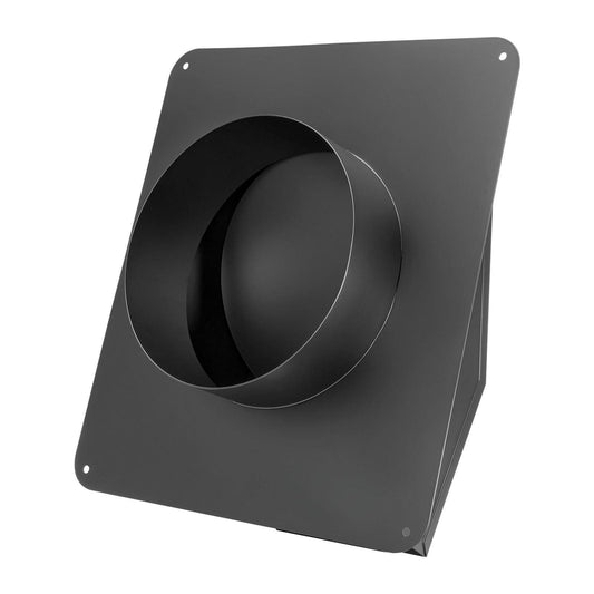 149 mm Hooded Wall Vent Cover SPCC Steel Roof Exhaust 1 Pack Black.
