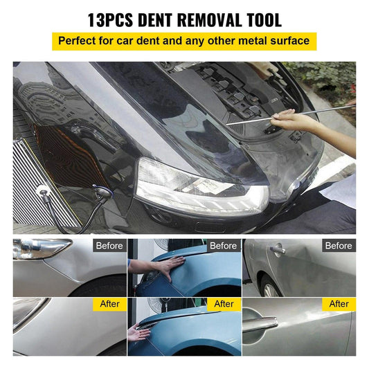 Rods Dent Puller Stainless Steel Paintless Repair Kits Hail Removal 13 PCS.