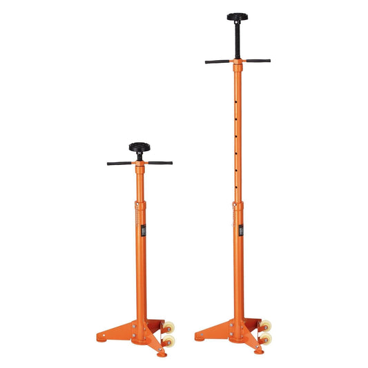 Underhoist Support Stand, 3/4 Ton Capacity Under Hoist Jack Stand, Lifting from 38.4 to 75.4 in, Bearing Mounted Spin Handle, Self-Locking Threaded Screw, Two Wheels, Support Vehicle Components.