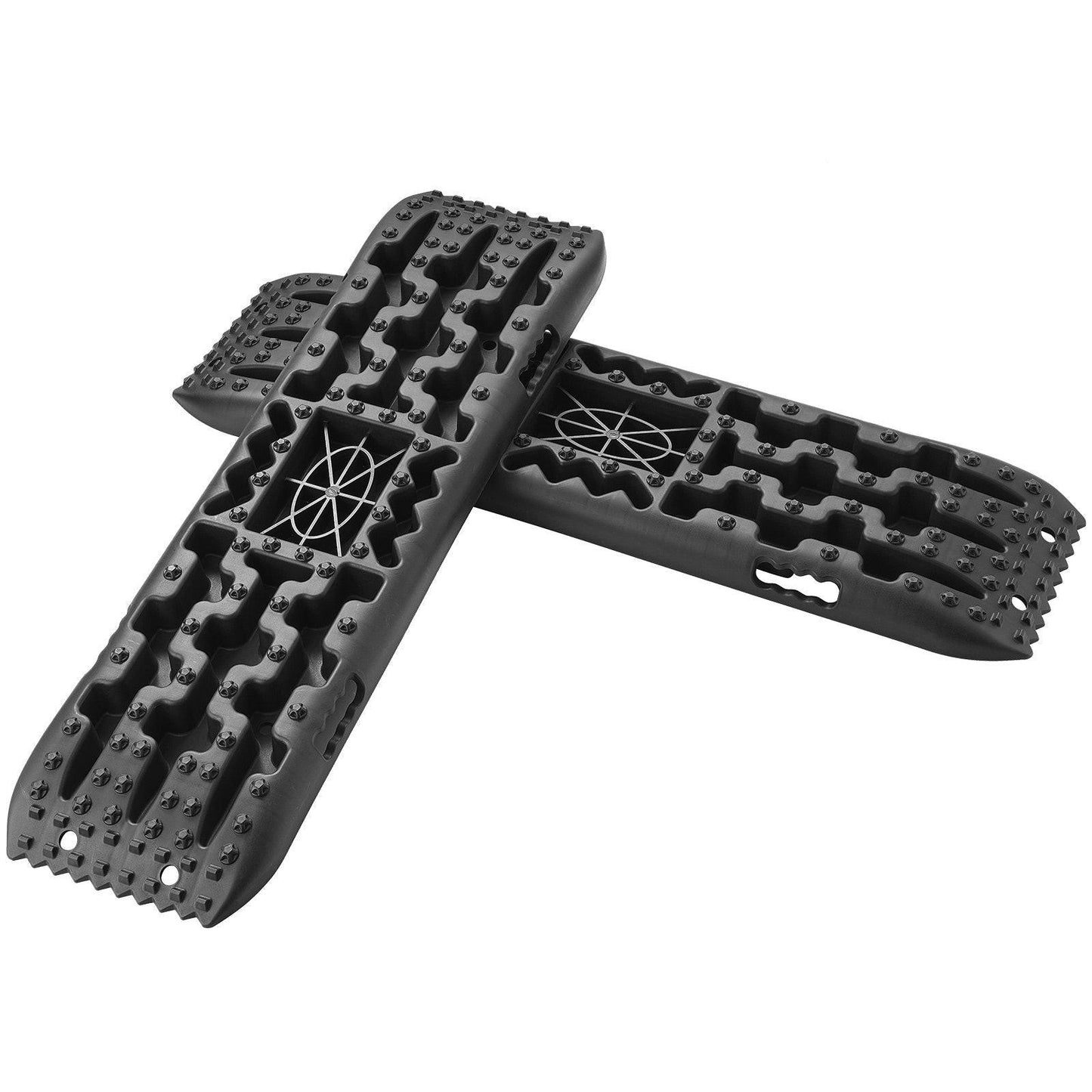 2PCS Traction Boards with PP for Mud Snow Sand Storage Bag Long Black.