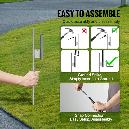 Feather Flag Pole Kit, Swooper Flag Pole Set 16.3 ft, Sign Flag Poles for Business Advertising Flags Outdoor, with A Ground Stake and Carrying Bag (Flag Not Included)