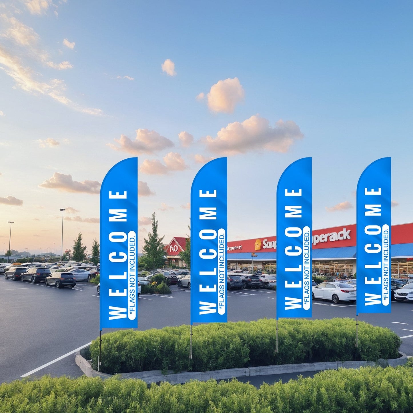 Feather Flag Pole Kit, Swooper Flag Pole Set 16.3 ft, Sign Flag Poles for Business Advertising Flags Outdoor, with A Ground Stake and Carrying Bag (Flag Not Included)