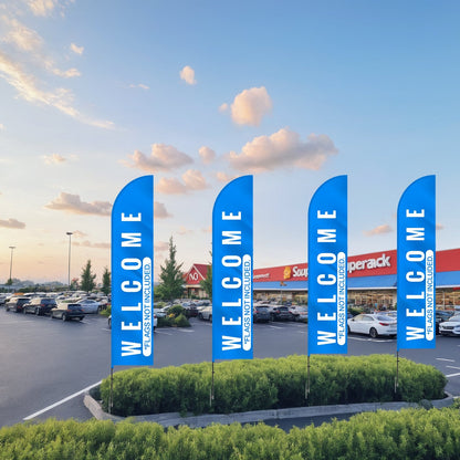 Feather Flag Pole Kit, Swooper Flag Pole Set 16.3 ft, Sign Flag Poles for Business Advertising Flags Outdoor, with A Ground Stake and Carrying Bag (Flag Not Included)