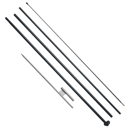Feather Flag Pole Kit, Swooper Flag Pole Set 16.3 ft, Sign Flag Poles for Business Advertising Flags Outdoor, with A Ground Stake and Carrying Bag (Flag Not Included)