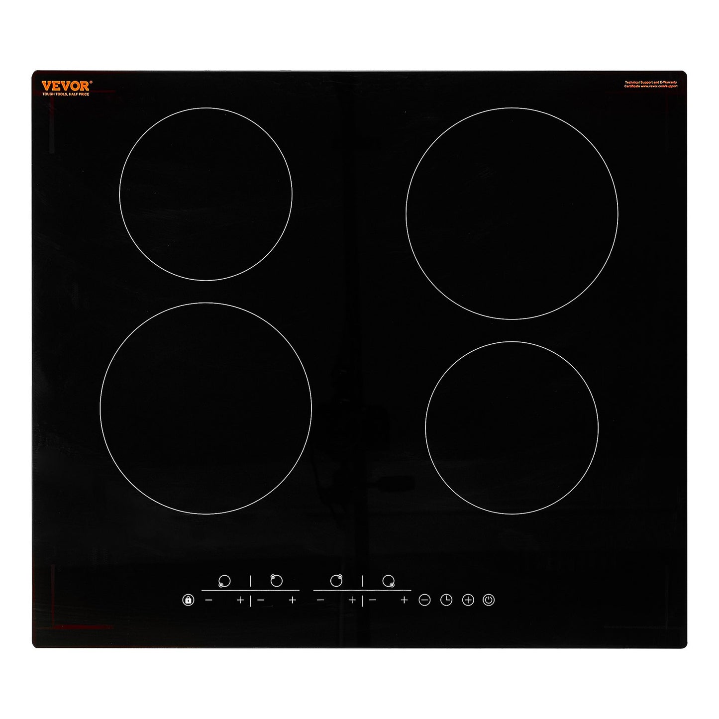 Built-in Electric Cooktop Radiant Ceramic Cooktop 4 Burners 23.2x20.5 inch
