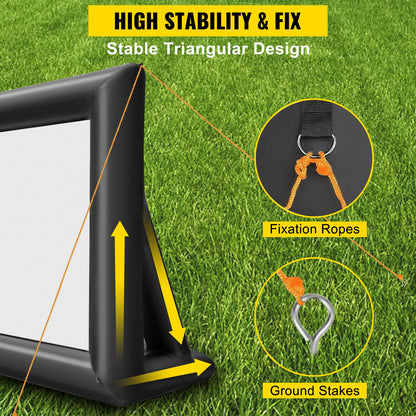 6x4m Inflatable Projector Screen Movie Screen Outdoor Theater w/Blower