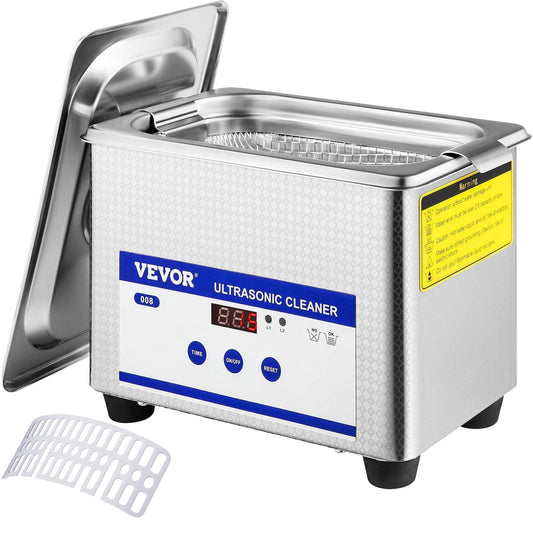 0.8L Professional Ultrasonic Cleaner 304 Stainless Steel Digital Lab Ultrasonic Cleaner with Timer for Jewelry Watch Glasses Circuit Board Dentures Small Parts Dental Instrument (0.8L).