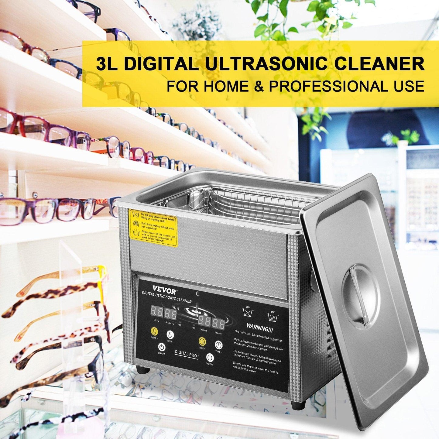 Digital Ultrasonic Cleaner 3L Ultrasonic Cleaning Machine 220V 50kHz Sonic Cleaner Machine 304 Stainless Steel Ultrasonic Cleaner Machine with Heater and Timer for Cleaning Jewelry Glasses Watch.