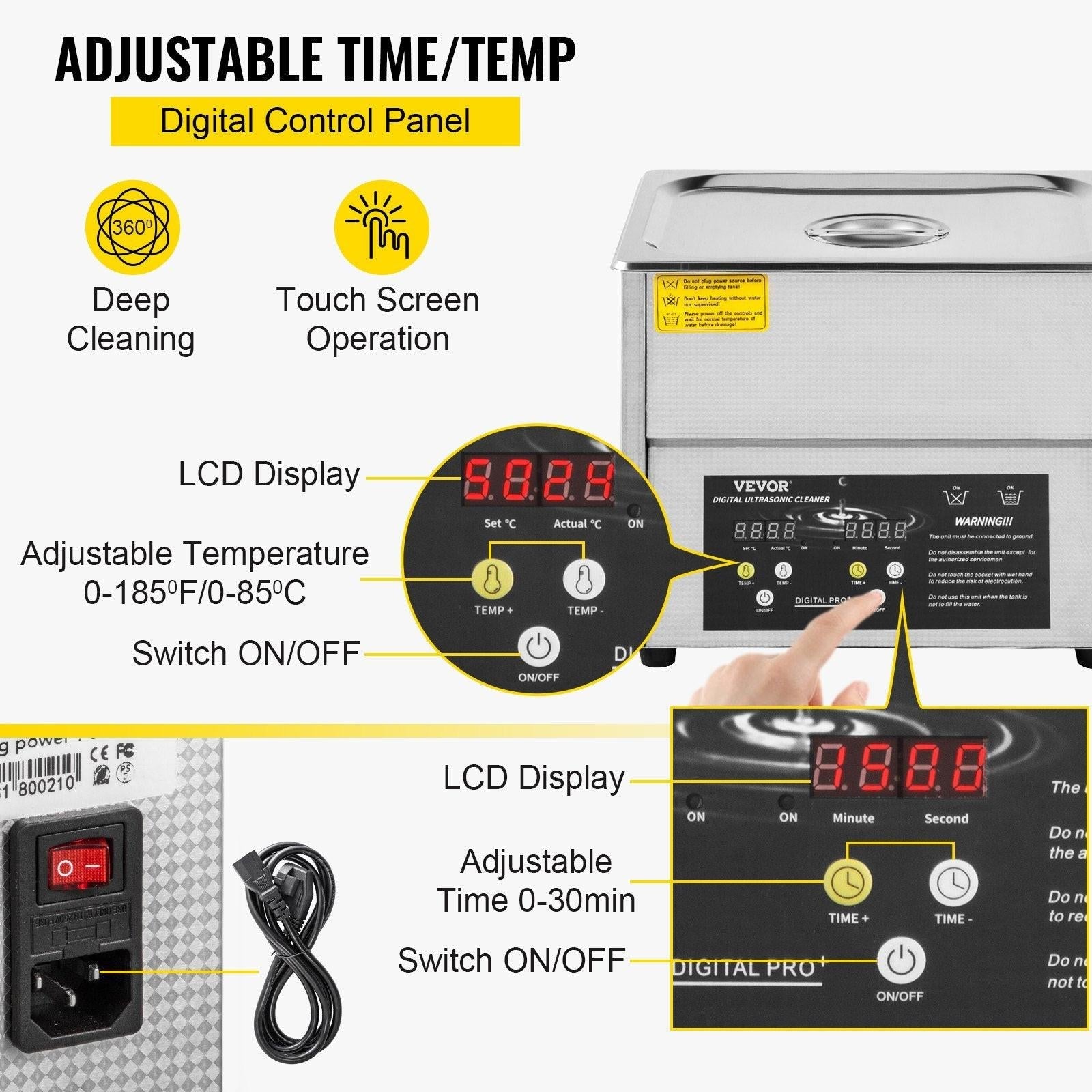 Digital Ultrasonic Cleaner 3L Ultrasonic Cleaning Machine 220V 50kHz Sonic Cleaner Machine 304 Stainless Steel Ultrasonic Cleaner Machine with Heater and Timer for Cleaning Jewelry Glasses Watch.