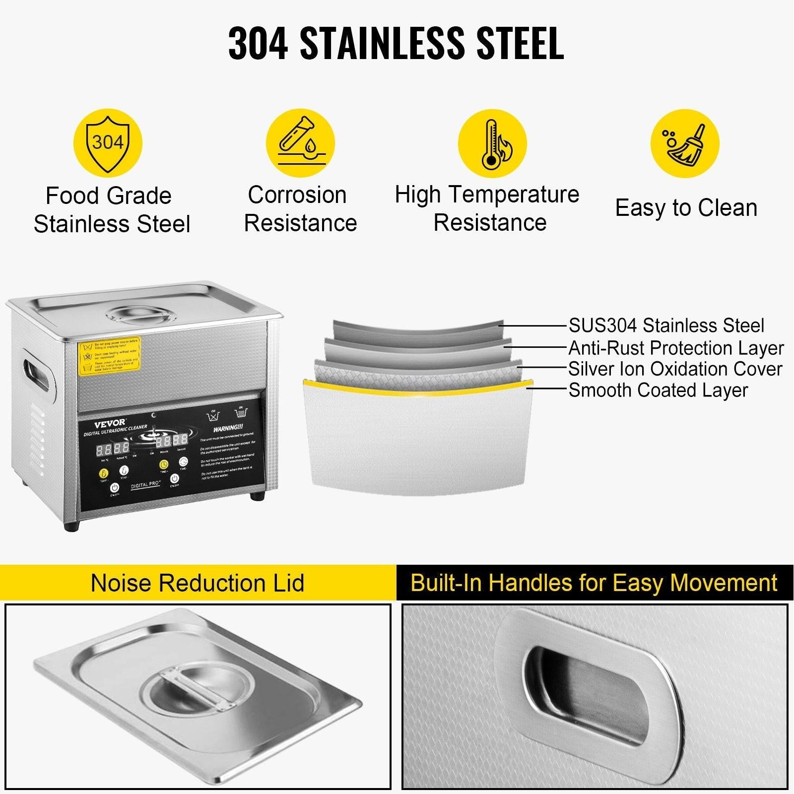 Digital Ultrasonic Cleaner 3L Ultrasonic Cleaning Machine 220V 50kHz Sonic Cleaner Machine 304 Stainless Steel Ultrasonic Cleaner Machine with Heater and Timer for Cleaning Jewelry Glasses Watch.